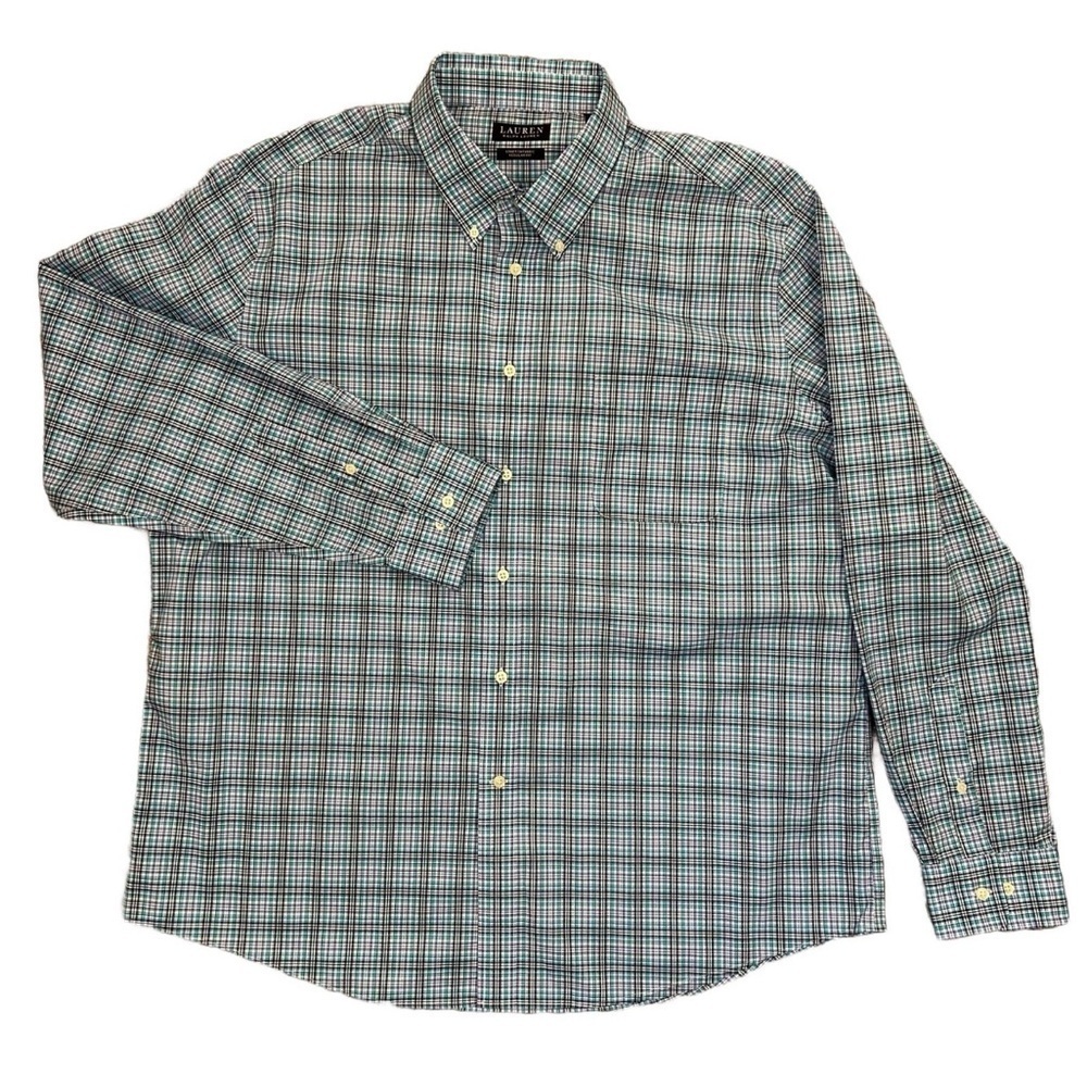 Lauren Ralph Lauren Men’s Button-Down Shirt 2XL / 18 - 36/37 Check Stretch EUC